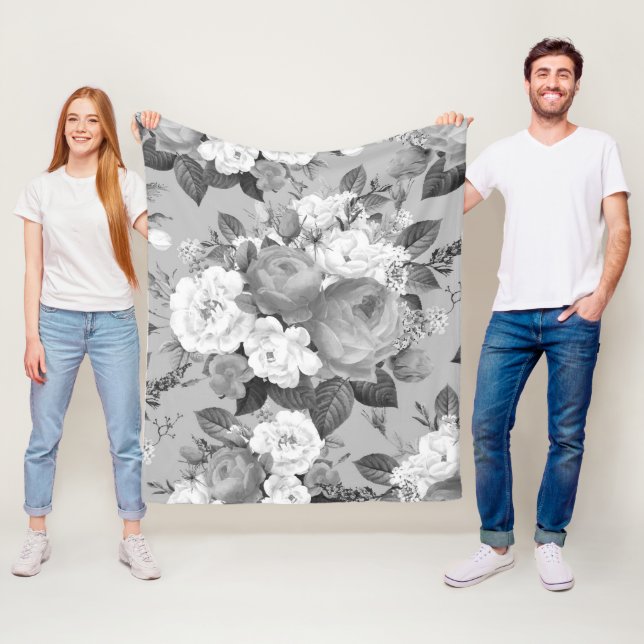 Aquarell-Rose 9 Fleecedecke (Beispiel)