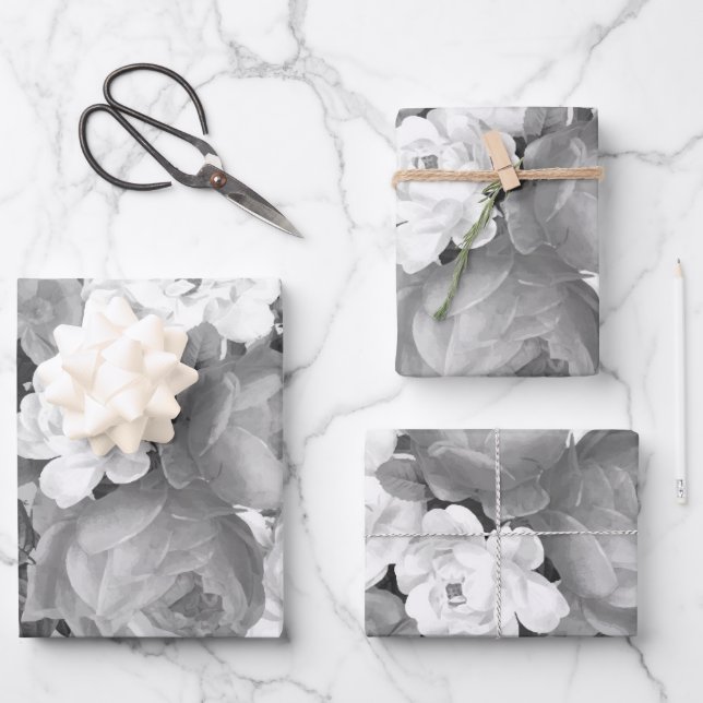 Aquarell-Rose 9 Geschenkpapier Set (Vorderseite)