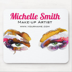 Aquarell-Rosé-Augen-Make-up-Branding Mousepad