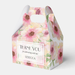 Aquarell-Rosé-Blumen-Dankeschön Geschenkschachtel