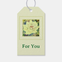 Aquarell-Rose floral — Sage & Ivory Gard Geschenkanhänger