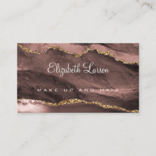 Aquarell-Rose-Gold-Glitter-Achat-Makeup-Artist Visitenkarte