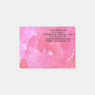 Aquarell-Rose in Rosa Post-it Klebezettel