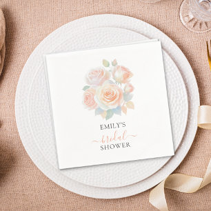 Aquarell-Roségold-Garten-Braut-Tag Serviette