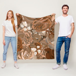 Aquarell-Rosen 37 Fleecedecke