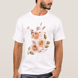 Aquarell-Rosen-Blumen-T-Shirt | Elegante Botanik T-Shirt