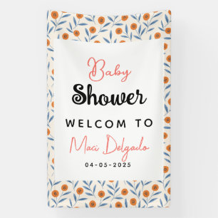 Aquarell-Rosen & Eukalyptus-Baby-Shower Banner
