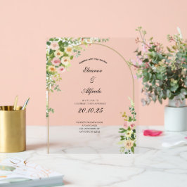 Aquarell-Rosen-Hochzeit Acrylschild
