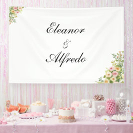Aquarell-Rosen-Hochzeit Banner