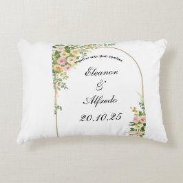Aquarell-Rosen-Hochzeit Dekokissen