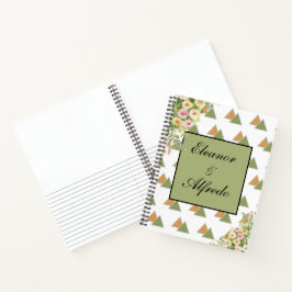 Aquarell-Rosen-Hochzeit Notizbuch