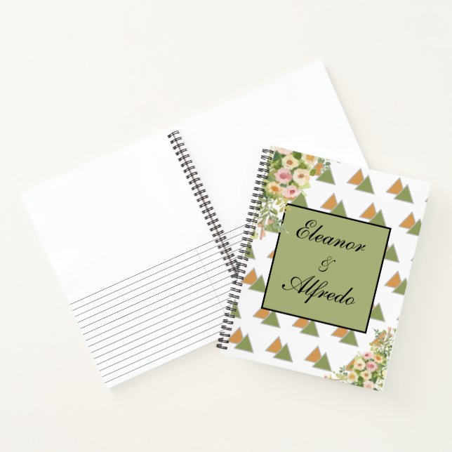 Aquarell-Rosen-Hochzeit  Notizbuch (Innenseite)