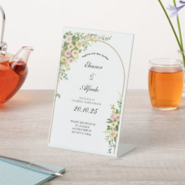 Aquarell-Rosen-Hochzeit Sockelschild