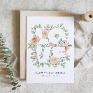 Aquarell-Rosen und Grün LOVE Valentinstag Postkarte