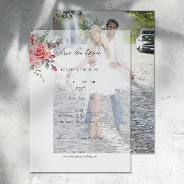 Aquarell Rosen und Kalligraphie Save the Date (Von Creator hochgeladen)