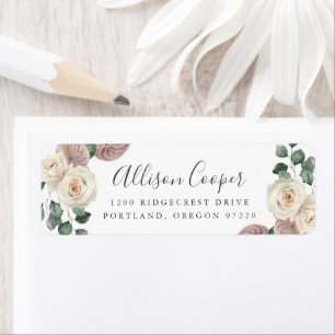 Aquarell-Rosen und -Orchideen Florale Rücksendeadr
