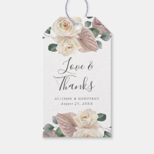 Aquarell-Rosen und -Orchideen Hochzeitsgeschenk Geschenkanhänger