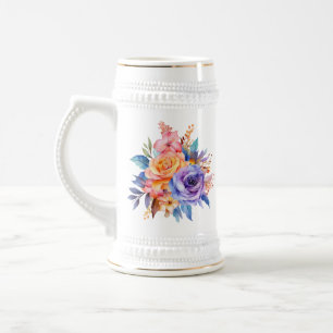 Aquarell-Rosenblumen-Design-58392 Bierglas