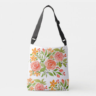 Aquarell-Rosenstrauß-Tasche Tragetaschen Mit Langen Trägern