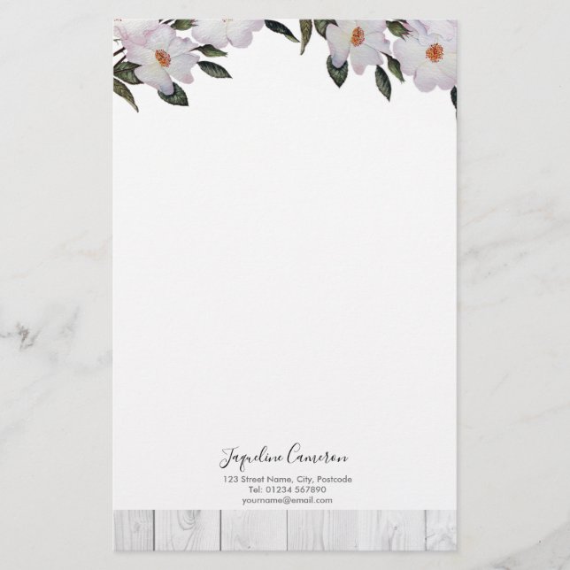 Aquarell Roses Ballerina Illustration Briefpapier (Vorderseite)