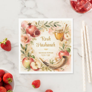 Aquarell Rosh Hashanah Shanah Tovah Serviette