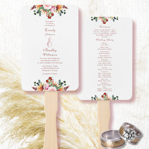 Aquarell Rost Gelb Grün Herbst Floral Hochzeit Fächer