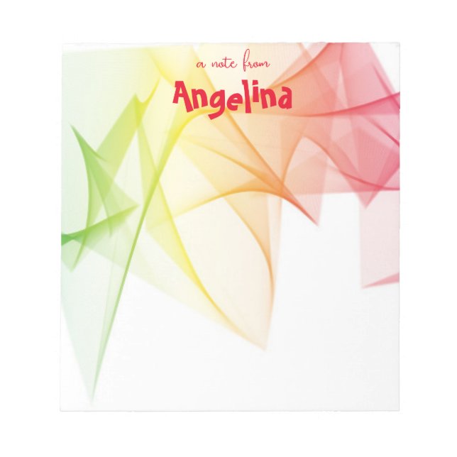 Aquarell rot gelb Spritzer Notizblock (Vorderseite)