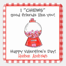 Aquarell Rot Gingham Gumballs Valentine