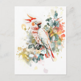 Aquarell Rot-Kakadu Postkarte