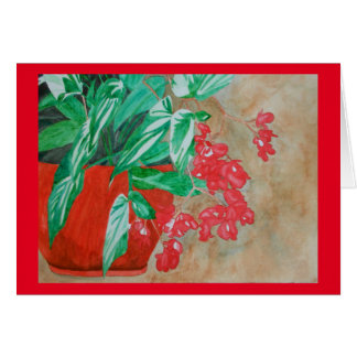 Aquarell-rote Begonie im Topf