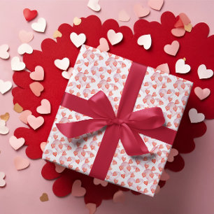Aquarell-Rote-Herzen-Muster Valentinstag Geschenkpapier