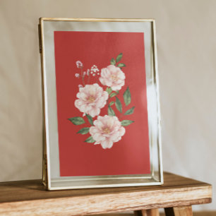 Aquarell rote Rosen  Poster