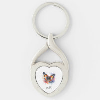 Aquarell Roter Admiral Schmetterling Monogramm Ini