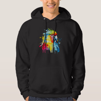Aquarell Roter Ara Papagei Farbenfroher Vogel 2 Hoodie