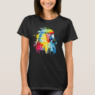 Aquarell Roter Ara Papagei Farbenfroher Vogel 2 T-Shirt