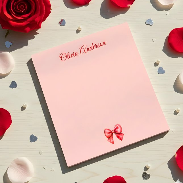 Aquarell-Roter-Bogen Valentinstag Personalisiert Notizblock (Von Creator hochgeladen)