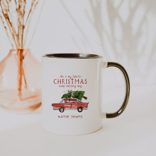 Aquarell Roter Wagen Lieblings-Weihnachts-Tasse Tasse