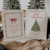 Aquarell Roter Weihnachtsbaum Non-Foto