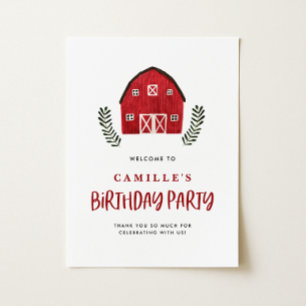 Aquarell Rotes Scheunen Rustikales Bauernhaus Baby Poster