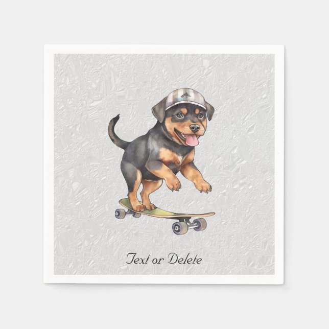 Aquarell-Rottweiler-Servietten Serviette (Vorderseite)