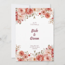 Aquarell-Rouge Dusty Rose Pfingstrosen-Blumengirla Einladung