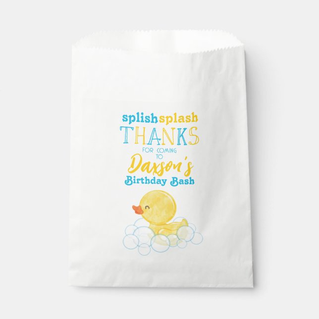 Aquarell Rubber Duck Birthday Favor Bags Geschenktütchen (Vorderseite)