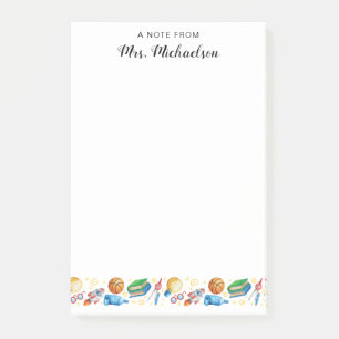 Aquarell Rückkehr zur Schule Lehrerbedarf Post-it Klebezettel