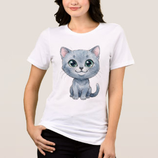 Aquarell Russische Blaue Katze Tri-Blend Shirt