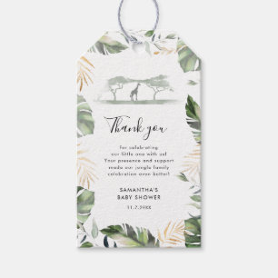Aquarell Safari Animal Baby Dusche Vielen Dank Geschenkanhänger