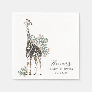 Aquarell-Safari-Thema-Giraffe Moderne Babyparty Serviette