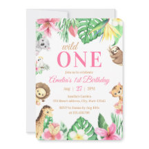 Aquarell-Safari-Tiere Wilder Eins 1. Geburtstag