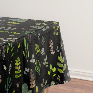 Aquarell-Sage-Farbenfrohes-Eukalyptus-Blattmuster Tischdecke
