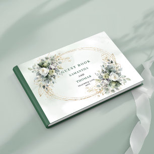 Aquarell-Sage-Grün-Laub-Hochzeitsgästebuch Gästebuch