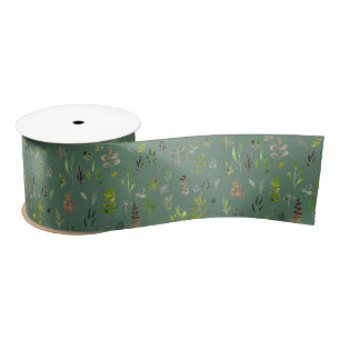 Aquarell-Salbei-Botanik-Eukalyptus-Muster Satinband